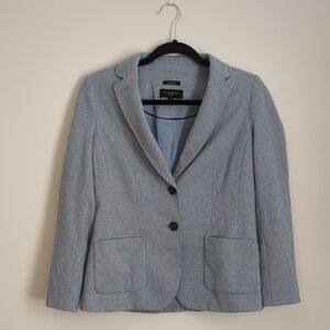 4P - Like New - Talbots Denim Blue Gray Blazer Tailored Fit Professional